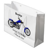 Afbeelding cartoon motorfiets groot cadeauzakje (Voorkant Gekanteld)