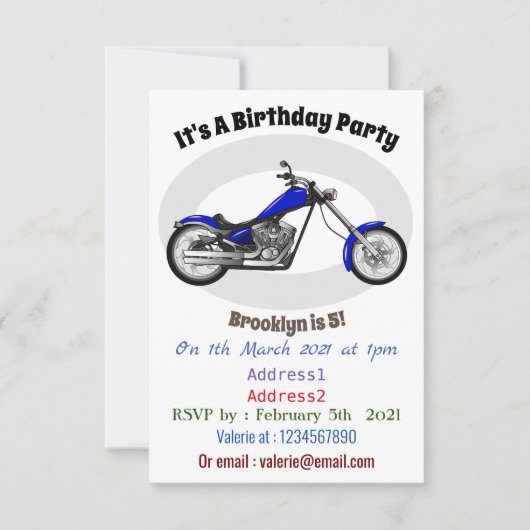 Afbeelding cartoon motorfiets kaart (Voorkant)