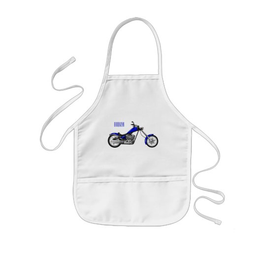 Afbeelding cartoon motorfiets kinder schort (Voorkant)