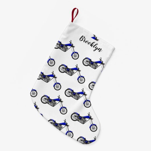 Afbeelding cartoon motorfiets kleine kerstsok (Voorkant (Hangend))