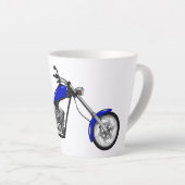 Afbeelding cartoon motorfiets latte mok (Rechterhoek)