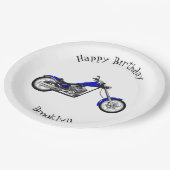Afbeelding cartoon motorfiets papieren bordje (Gekanteld)