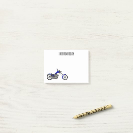 Afbeelding cartoon motorfiets post-it® notes (Op bureau)