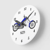 Afbeelding cartoon motorfiets ronde klok (Hoek)
