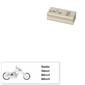 Afbeelding cartoon motorfiets rubberstempel (Gestempeld)