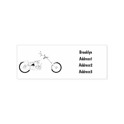 Afbeelding cartoon motorfiets rubberstempel (Afrduk)
