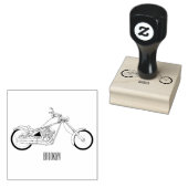 Afbeelding cartoon motorfiets rubberstempel (Gestempeld)