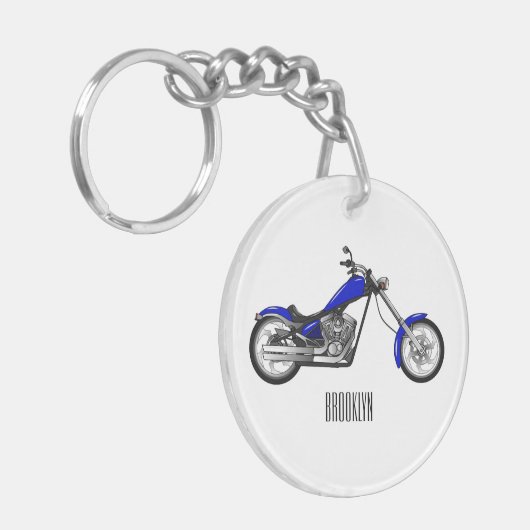 Afbeelding cartoon motorfiets sleutelhanger (Voorkant Links)