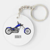 Afbeelding cartoon motorfiets sleutelhanger (Achterkant)