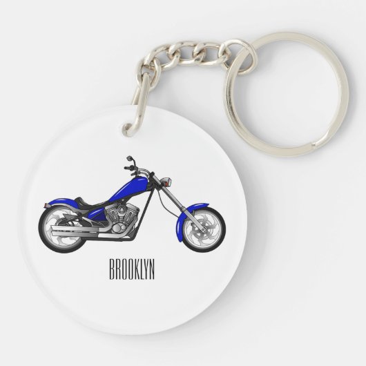 Afbeelding cartoon motorfiets sleutelhanger (Achterkant)