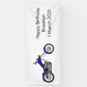 Afbeelding cartoon motorfiets spandoek (Verticaal)