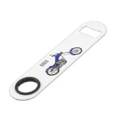 Afbeelding cartoon motorfiets speed flessenopener (Voorkant Gekanteld)