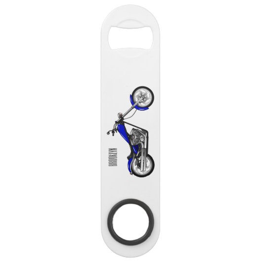 Afbeelding cartoon motorfiets speed flessenopener (Voorkant)