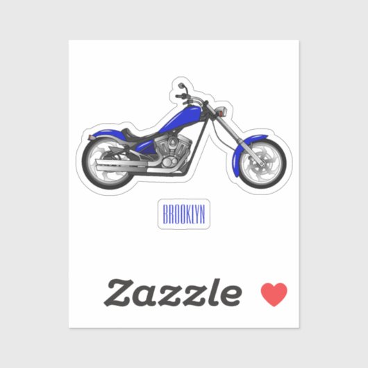 Afbeelding cartoon motorfiets sticker (Vel)