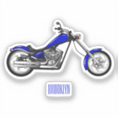 Afbeelding cartoon motorfiets sticker (Voorkant)