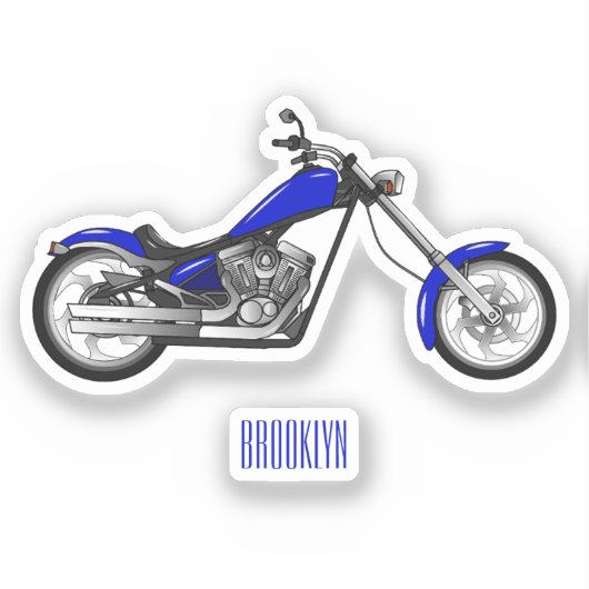 Afbeelding cartoon motorfiets sticker (Voorkant)