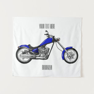 Afbeelding cartoon motorfiets wandkleed