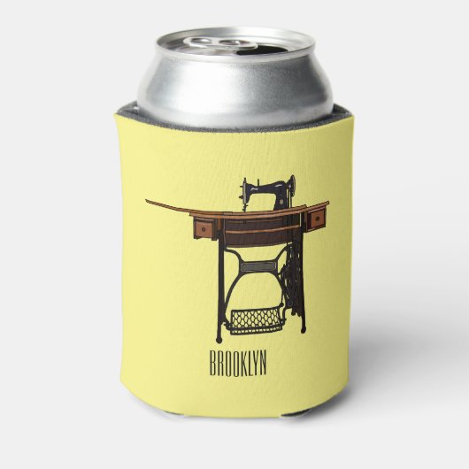 Afbeelding cartoon naaimachine blikjeskoeler (Blikje Achterkant)