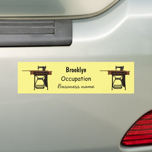 Afbeelding cartoon naaimachine bumpersticker (Op auto)