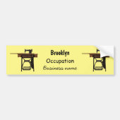 Afbeelding cartoon naaimachine bumpersticker (Voorkant)