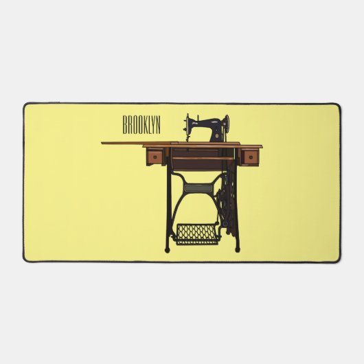 Afbeelding cartoon naaimachine bureaumat (Voorkant)