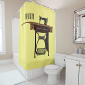 Afbeelding cartoon naaimachine douchegordijn (In situ)