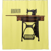 Afbeelding cartoon naaimachine douchegordijn (Voorkant)