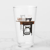 Afbeelding cartoon naaimachine glas (Achterkant)