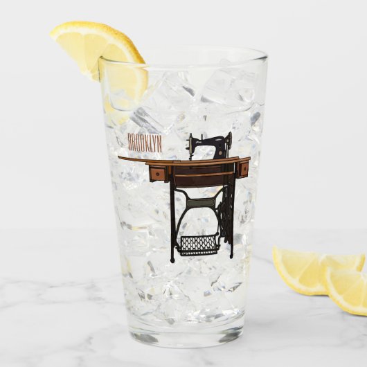 Afbeelding cartoon naaimachine glas (Voorkant ijs)