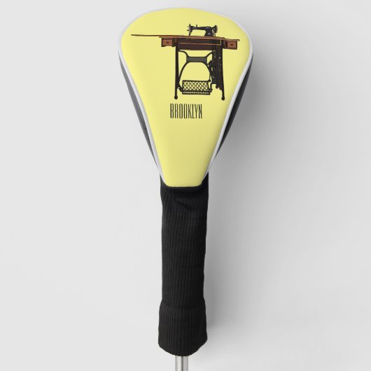 Afbeelding cartoon naaimachine golfheadcover (Voorkant)