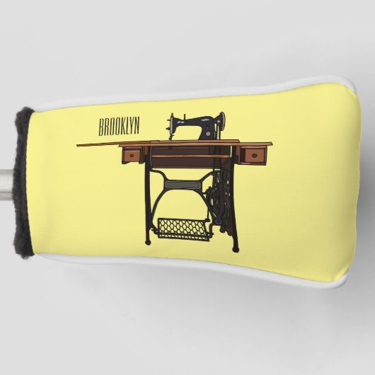 Afbeelding cartoon naaimachine golfheadcover (Voorkant)