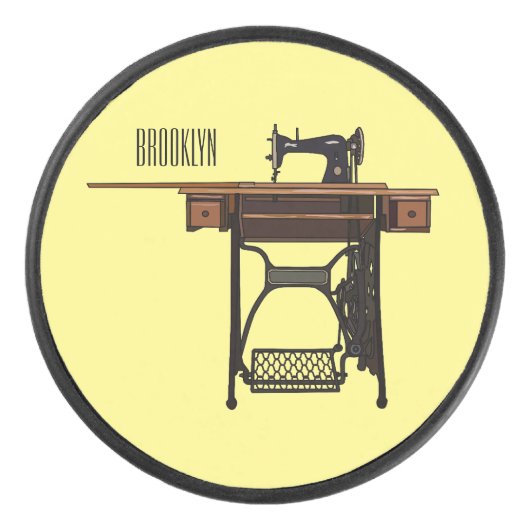 Afbeelding cartoon naaimachine hockey puck (Voorkant)