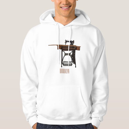 Afbeelding cartoon naaimachine hoodie (Voorkant)