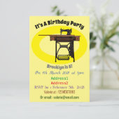 Afbeelding cartoon naaimachine kaart (Staand voorkant)