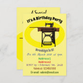 Afbeelding cartoon naaimachine kaart (Voorkant / Achterkant)