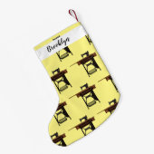 Afbeelding cartoon naaimachine kleine kerstsok (Achterkant (Hangend))