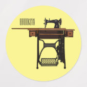 Afbeelding cartoon naaimachine labels (Design 1)