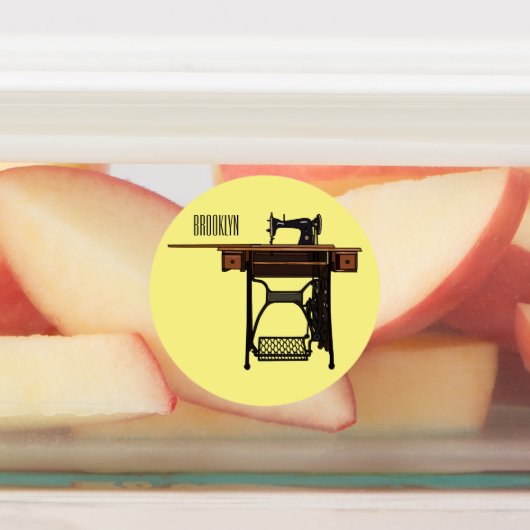 Afbeelding cartoon naaimachine labels (Aangebracht)