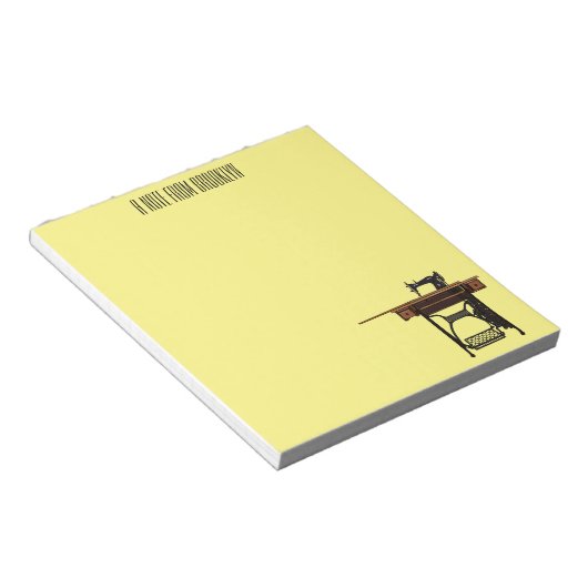 Afbeelding cartoon naaimachine notitieblok (Schuin)