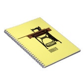 Afbeelding cartoon naaimachine notitieboek (Rechterzijde)