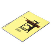 Afbeelding cartoon naaimachine notitieboek (Linkerzijde)
