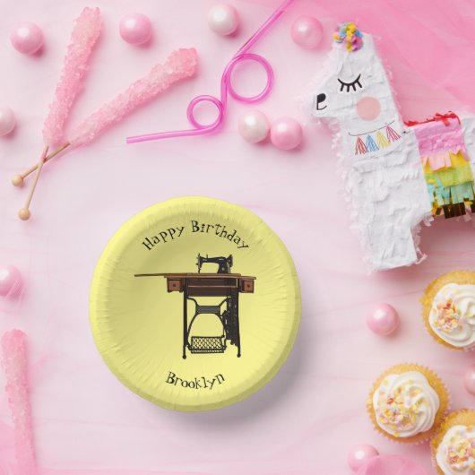 Afbeelding cartoon naaimachine papieren kommen (Feest)