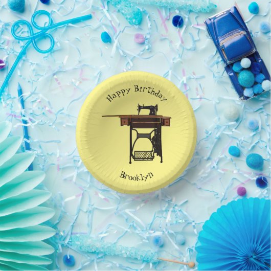 Afbeelding cartoon naaimachine papieren kommen (Feest)