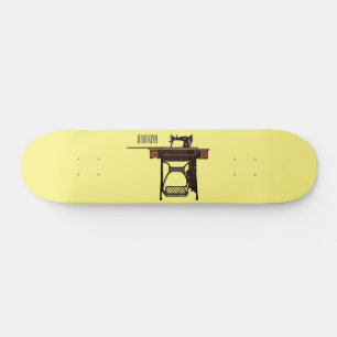 Afbeelding cartoon naaimachine persoonlijk skateboard