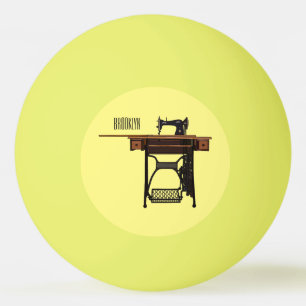Afbeelding cartoon naaimachine pingpongbal