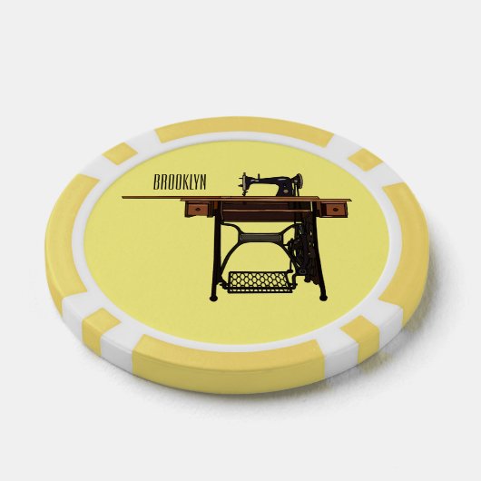 Afbeelding cartoon naaimachine poker chips (Enkel)
