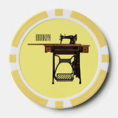 Afbeelding cartoon naaimachine poker chips (Voorkant)