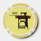 Afbeelding cartoon naaimachine poker chips (Achterkant)