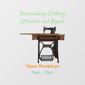 Afbeelding cartoon naaimachine raamsticker (Vel)