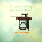 Afbeelding cartoon naaimachine raamsticker (Vel 3)